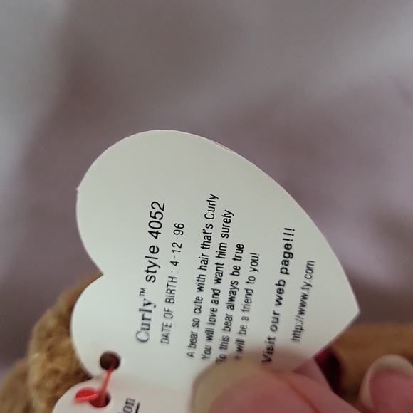 Curly Ty beanie baby teddy bear vintage 1996 - Picture 8 of 8